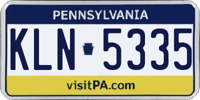 PA license plate KLN5335
