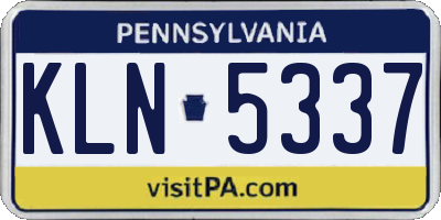PA license plate KLN5337