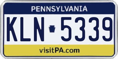 PA license plate KLN5339