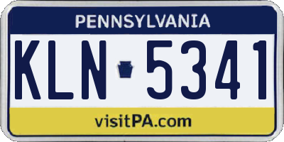 PA license plate KLN5341