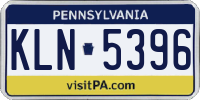 PA license plate KLN5396
