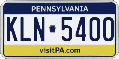 PA license plate KLN5400