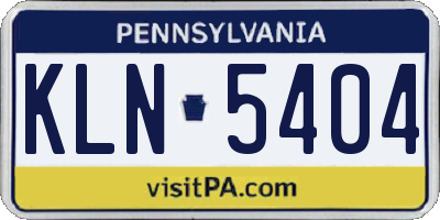 PA license plate KLN5404