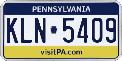 PA license plate KLN5409