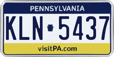 PA license plate KLN5437