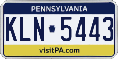 PA license plate KLN5443