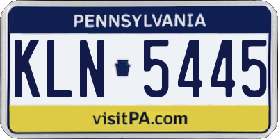 PA license plate KLN5445