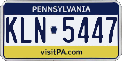 PA license plate KLN5447
