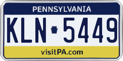 PA license plate KLN5449
