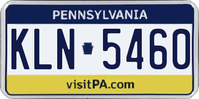 PA license plate KLN5460