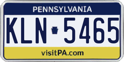 PA license plate KLN5465