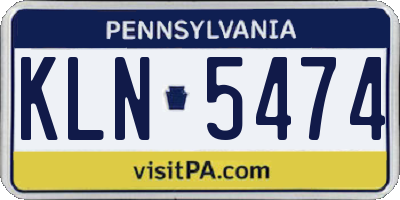PA license plate KLN5474