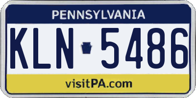 PA license plate KLN5486