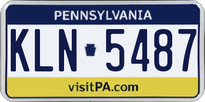 PA license plate KLN5487
