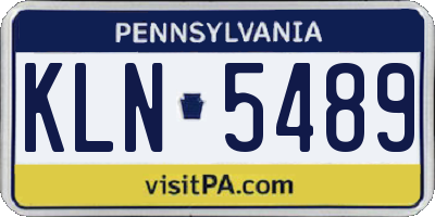 PA license plate KLN5489