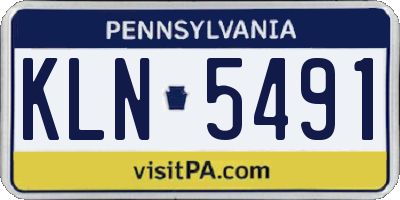 PA license plate KLN5491