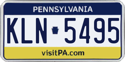 PA license plate KLN5495