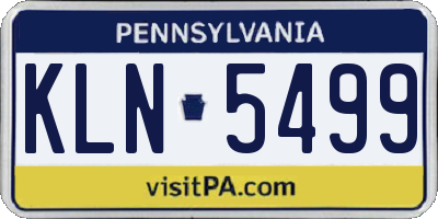 PA license plate KLN5499