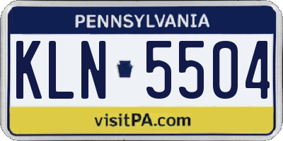 PA license plate KLN5504