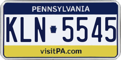 PA license plate KLN5545
