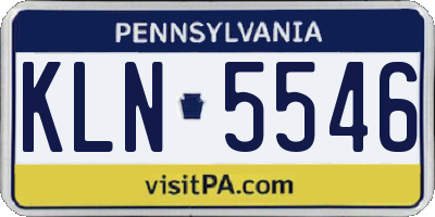 PA license plate KLN5546