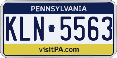 PA license plate KLN5563