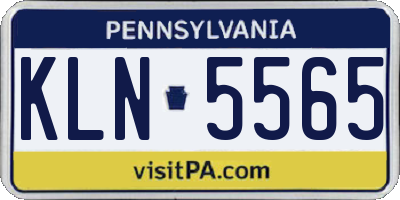 PA license plate KLN5565