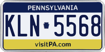 PA license plate KLN5568