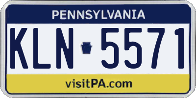 PA license plate KLN5571