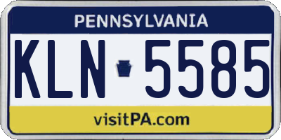 PA license plate KLN5585
