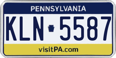 PA license plate KLN5587