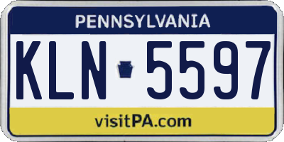 PA license plate KLN5597