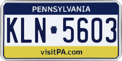 PA license plate KLN5603