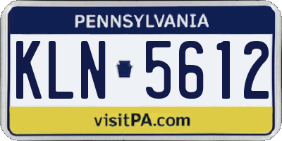 PA license plate KLN5612