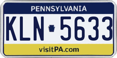 PA license plate KLN5633