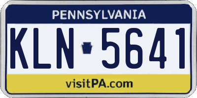 PA license plate KLN5641