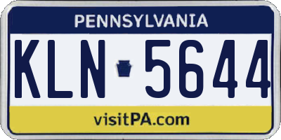 PA license plate KLN5644