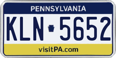 PA license plate KLN5652