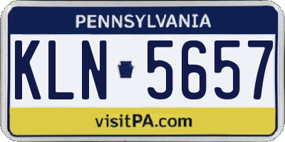 PA license plate KLN5657