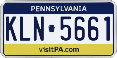 PA license plate KLN5661