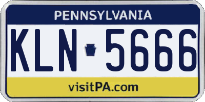 PA license plate KLN5666