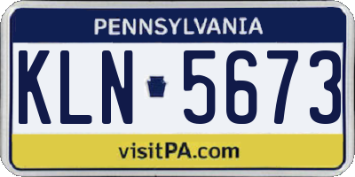 PA license plate KLN5673