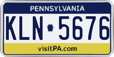 PA license plate KLN5676