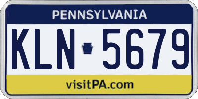PA license plate KLN5679