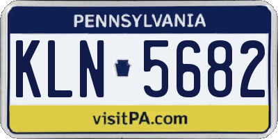 PA license plate KLN5682