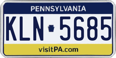 PA license plate KLN5685