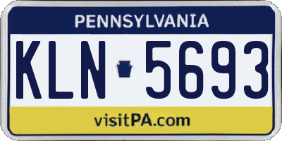 PA license plate KLN5693