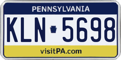 PA license plate KLN5698