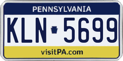 PA license plate KLN5699