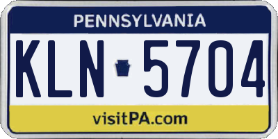 PA license plate KLN5704